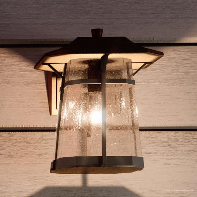 Luxury Rustic Outdoor Wall Light, 8.625H x 6.5W, with Craftsman Style  Elements, Coffee Bronze Finish by Urban Ambiance - Bed Bath & Beyond -  22809279